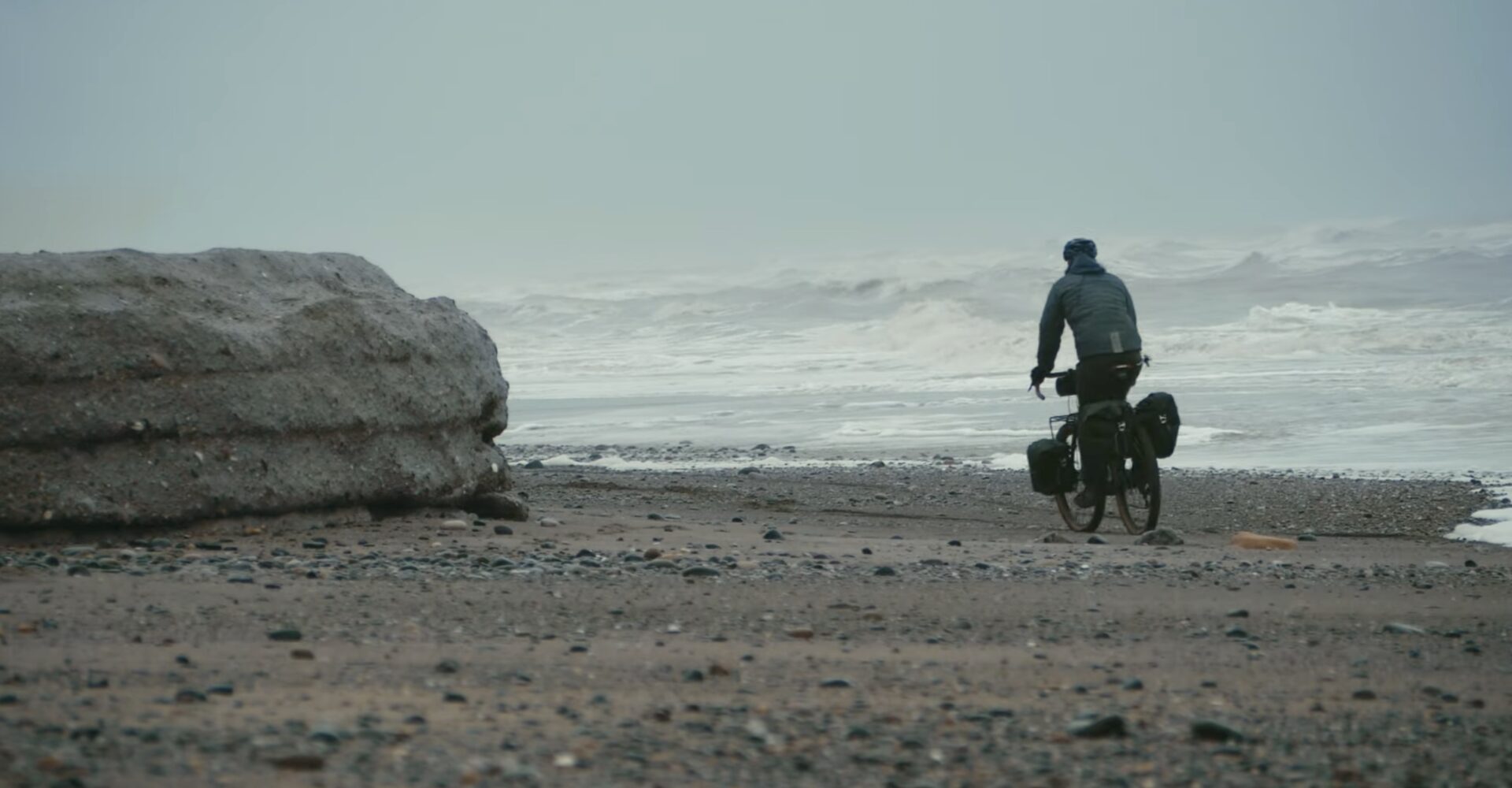 Biker on the beach
