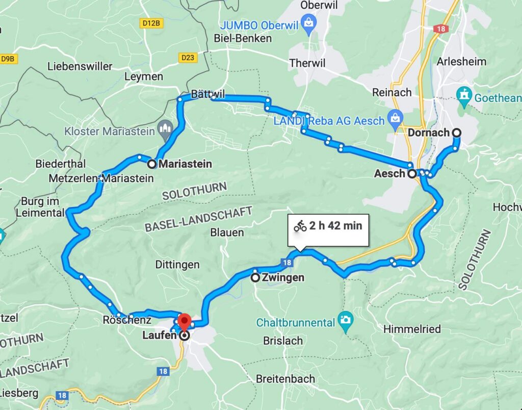 Tour 25 Laufental Karte